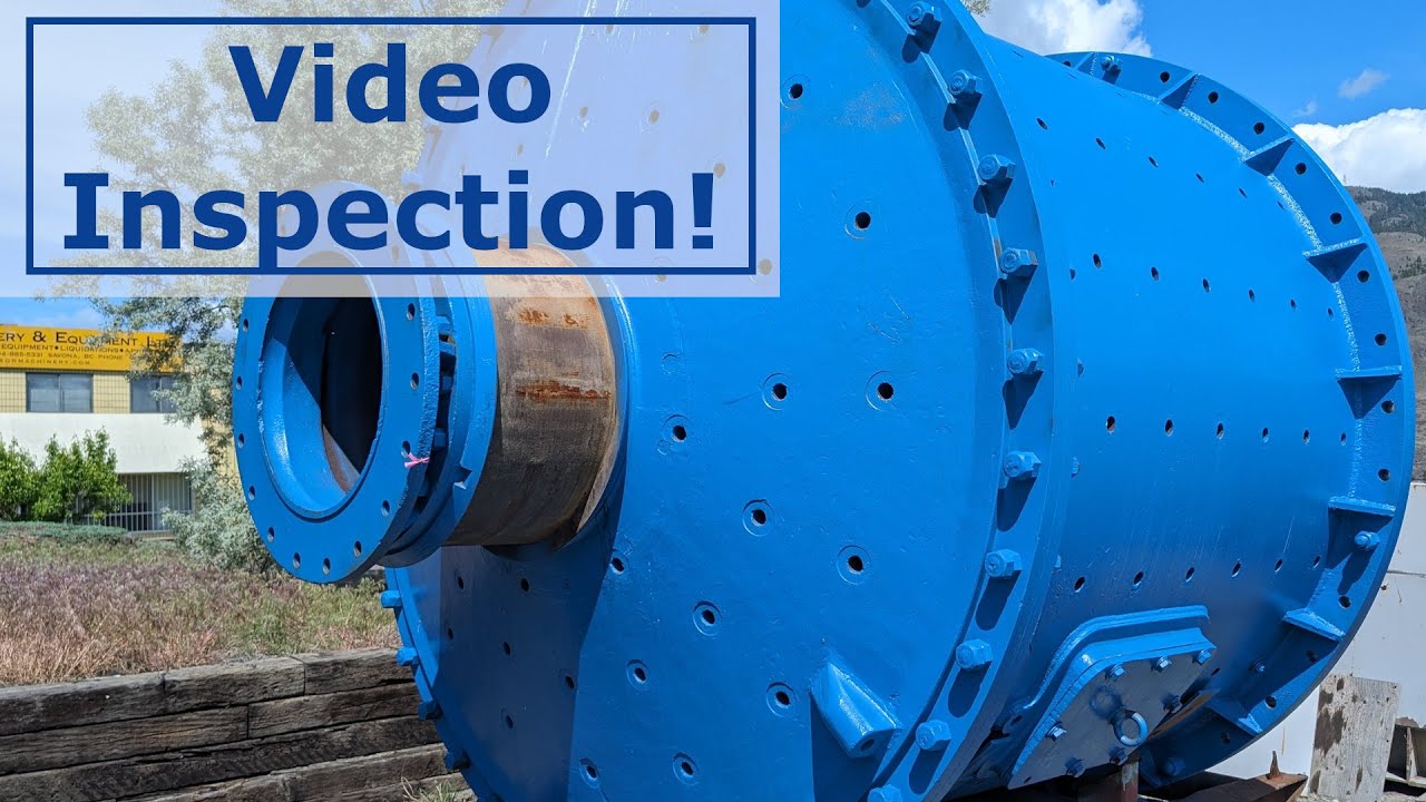 Inspection of 9 ft. dia. x 7 ft. long Allis Chalmers Ball Mill with 400 HP Motor