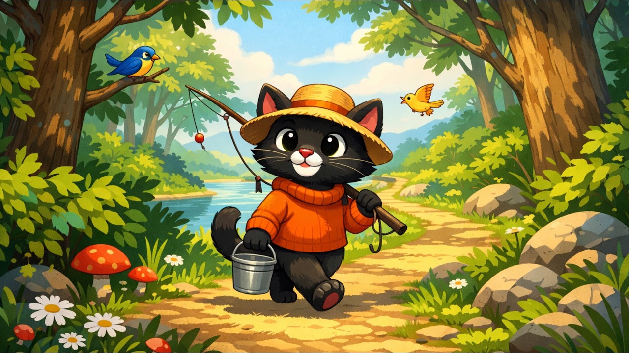🌲🐱 Як Котик Рибу Ловив 🎣 | Казка Українською Мовою з Картинками 🌈📚