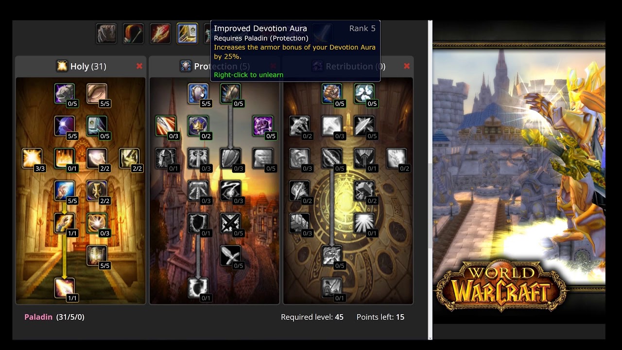 WoW Classic: Holy Paladin Talents