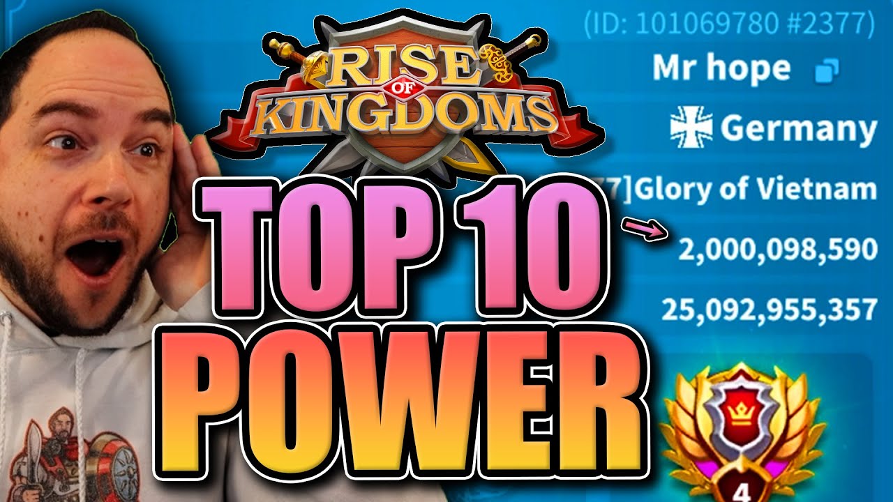 Official Top 10 Highest Power [big updates!] Rise of Kingdoms