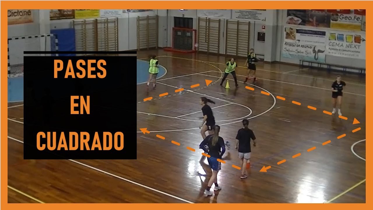 PASES BALONMANO (10 ejercicios en cuadrado)