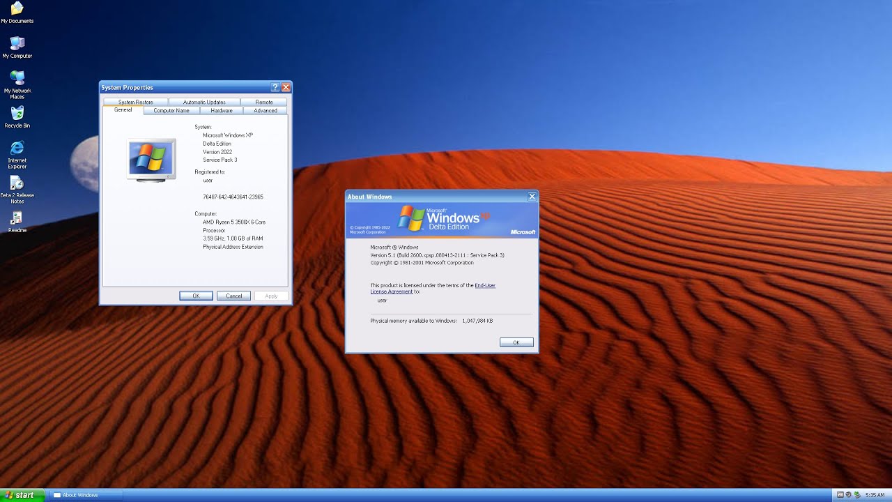 Windows XP Delta Edition Beta 2 showcase