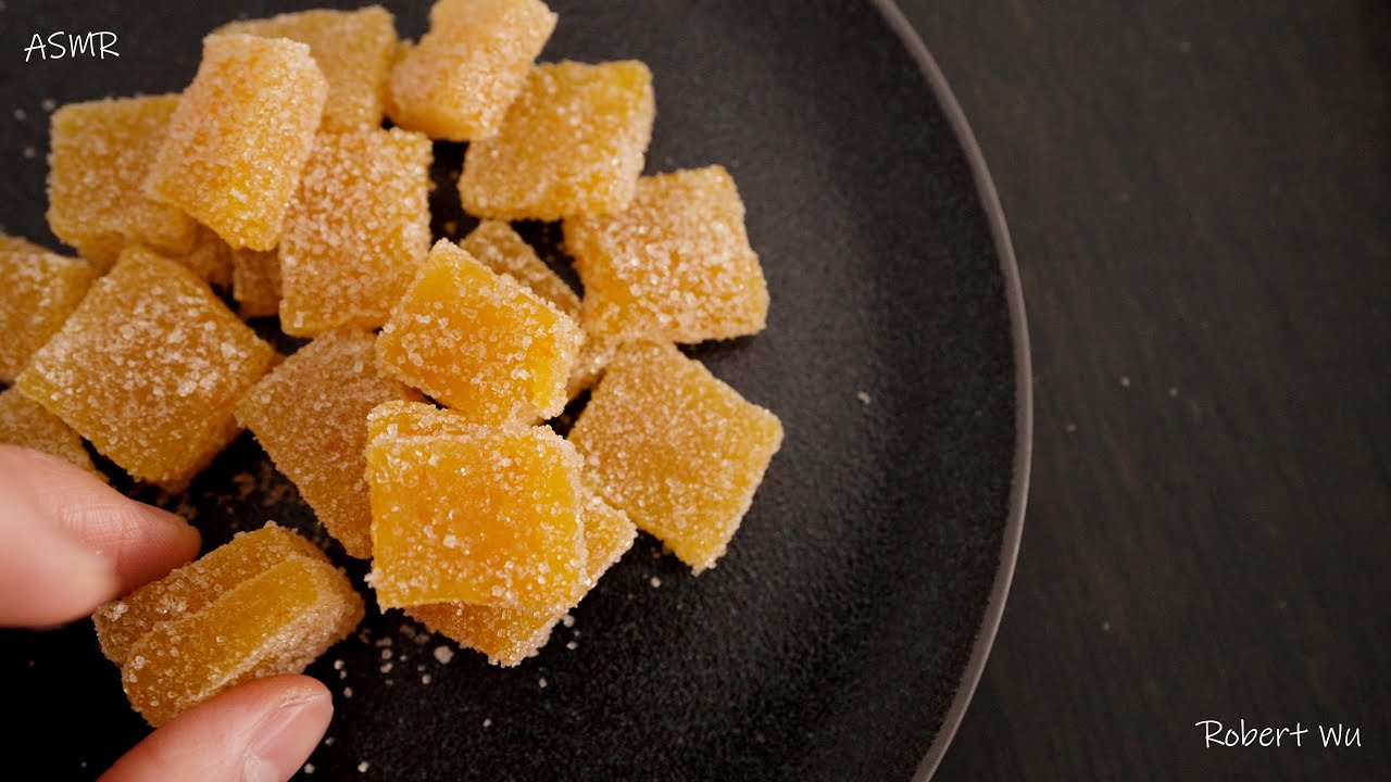 How to Make Orange Fruit Gummy Candies from Oranges || Robert Wu ASMR