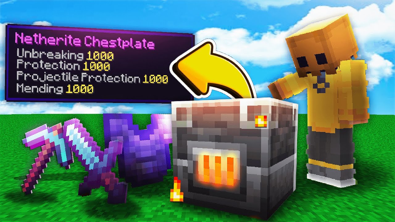 Minecraft, но выплавка дает OP-чары...