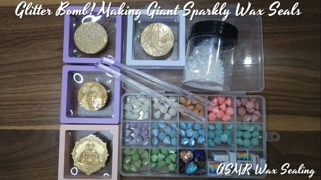 Glitter Bomb! Making Giant Sparkly Wax Seals | ASMR Wax Sealing