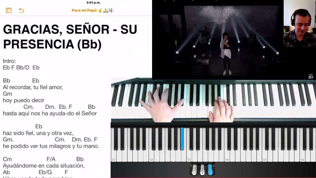 Gracias Dios | Su Presencia Tutorial piano- Acordes, notas, letra con cifrado