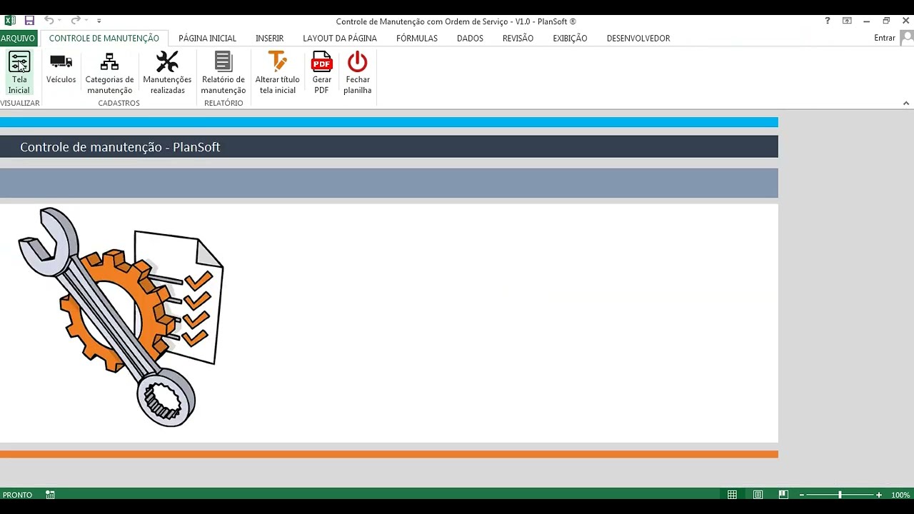 Planilha Excel controle de manutenção de veículos com ordem de serviço