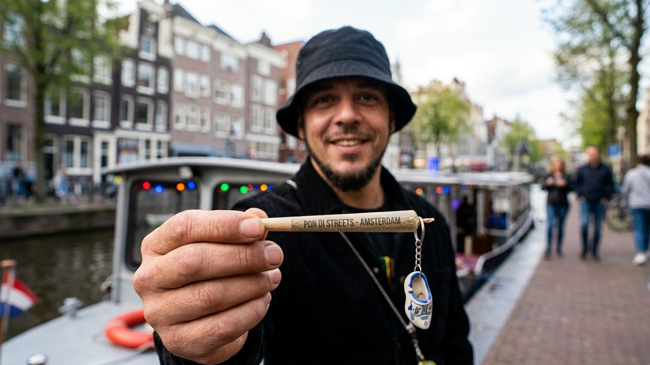 Amsterdam, getting off the Smoking Boat.
