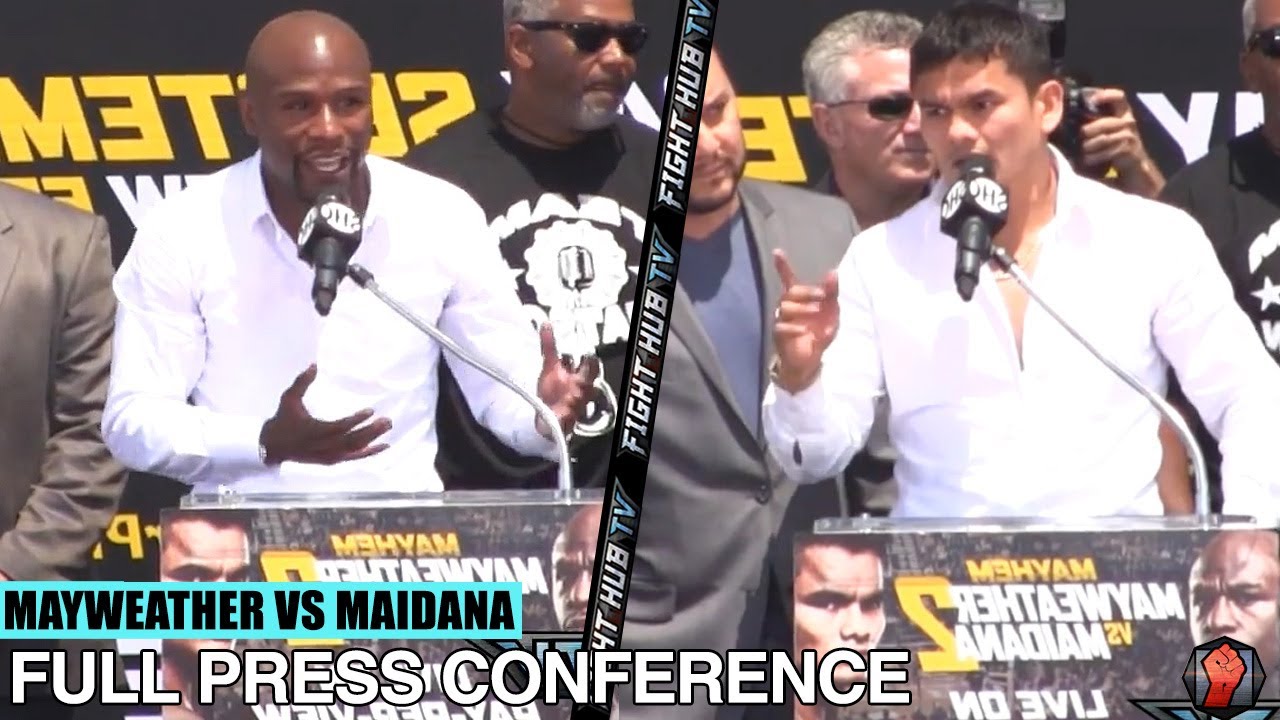 FLOYD MAYWEATHER VS MARCOS MAIDANA 2 - FULL PRESS CONFERENCE & FACE OFF VIDEO (LOS ANGELES)