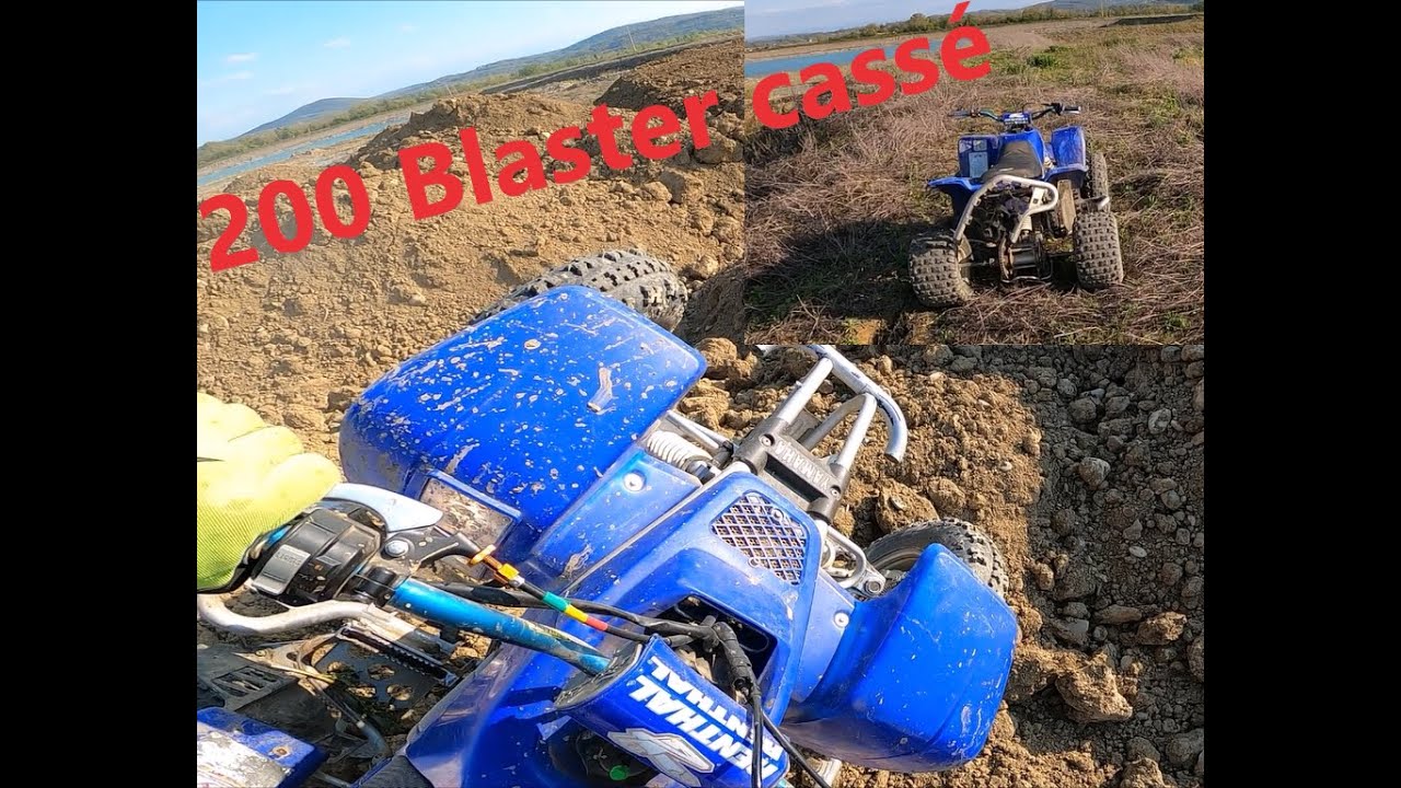 Yamaha 200 blaster dans une gravière, je casse des truc et je me bloque😂...pointe ,drift et saut😅 .