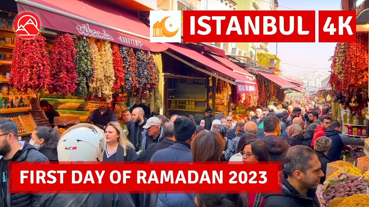Today,First Day Ramadan2023 Istanbul 🇹🇷 Fatih District-Eminonu Walking Tour|4k UHD 60fps