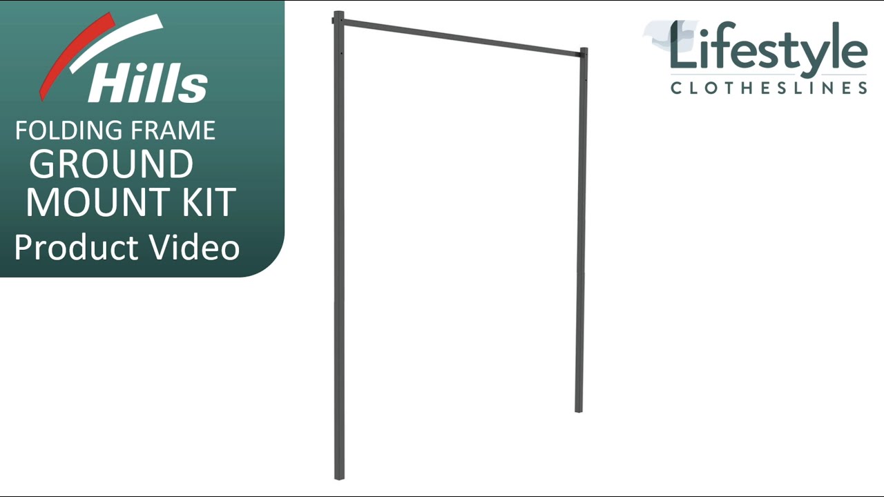 Hills Folding Frame Clothesline Ground Mount Kit Product Video