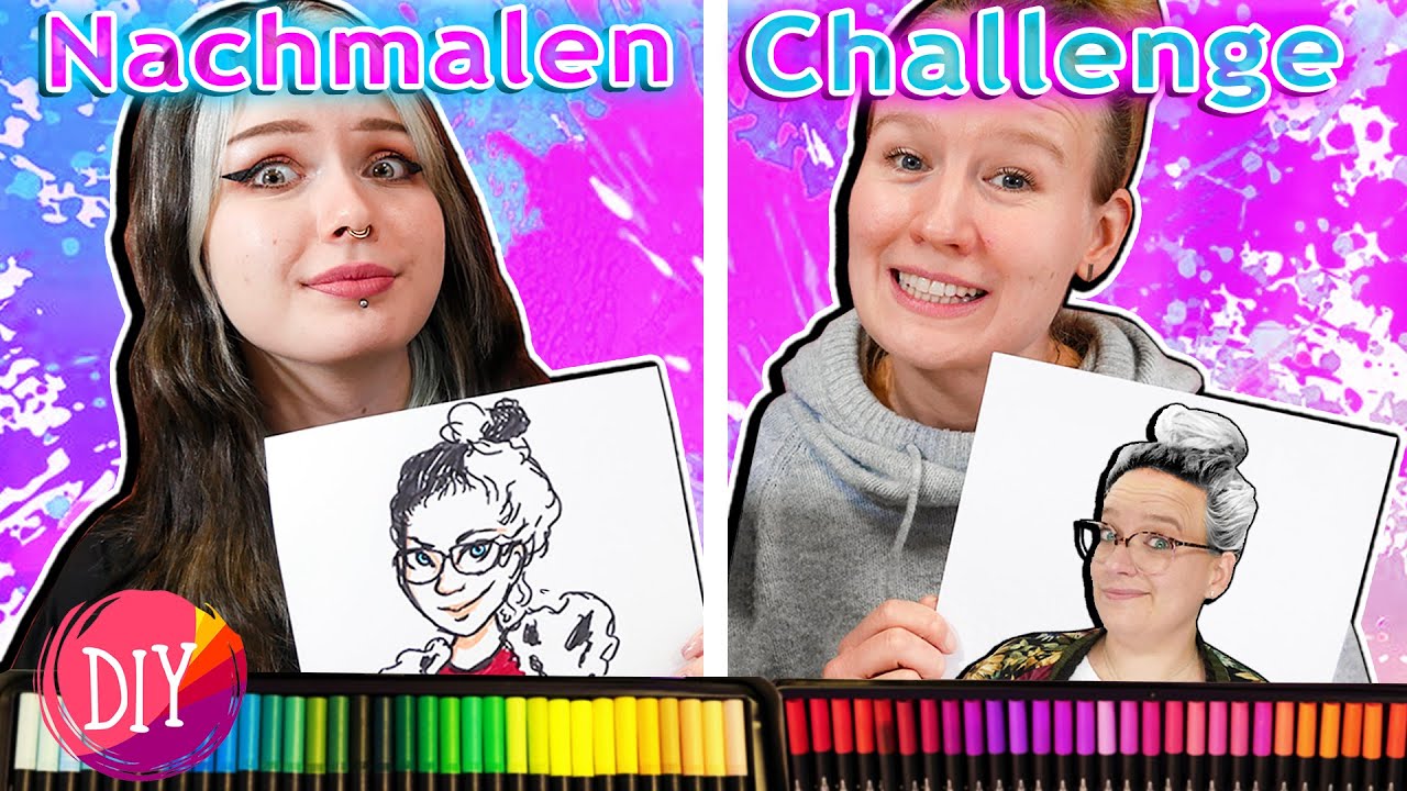 WIR MALEN DISNEY CHARAKTERE & DIE CREW | Nachmalen Challenge mit Katja & Kathi
