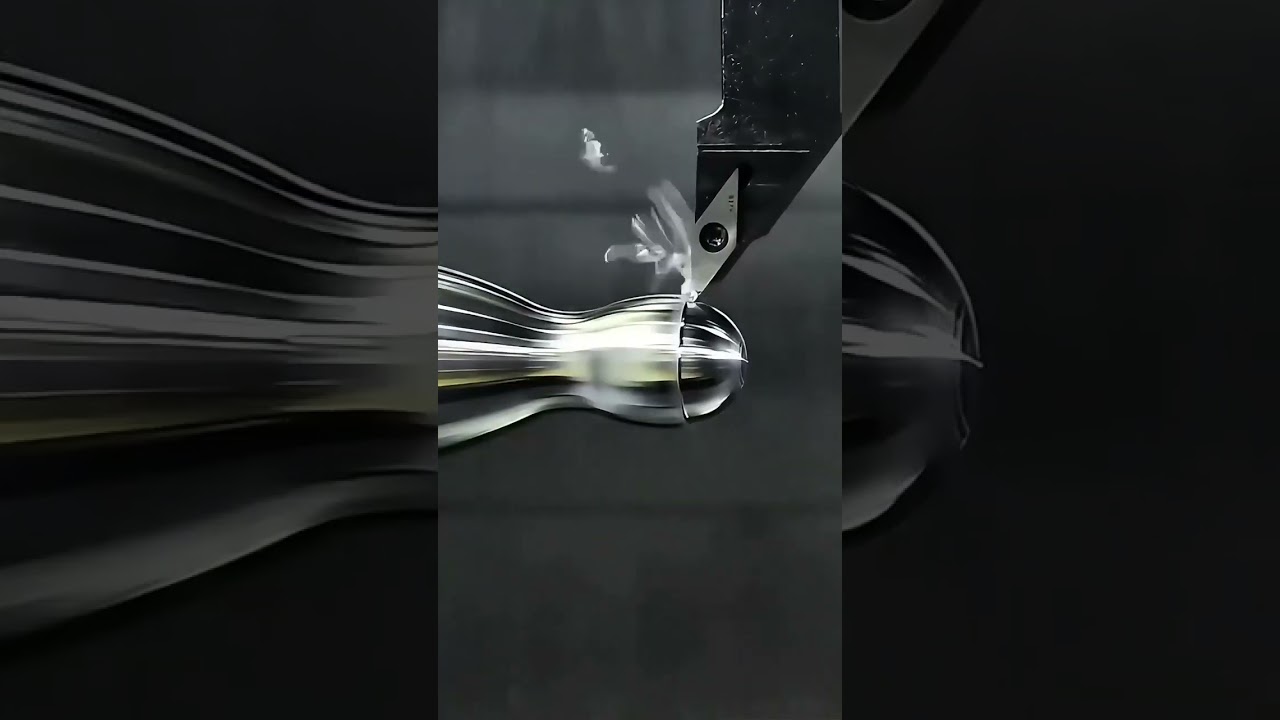 CNC Turning  Watch Metal Transform with Precision!#cnc#customparts#cncturning#engineeringdesign
