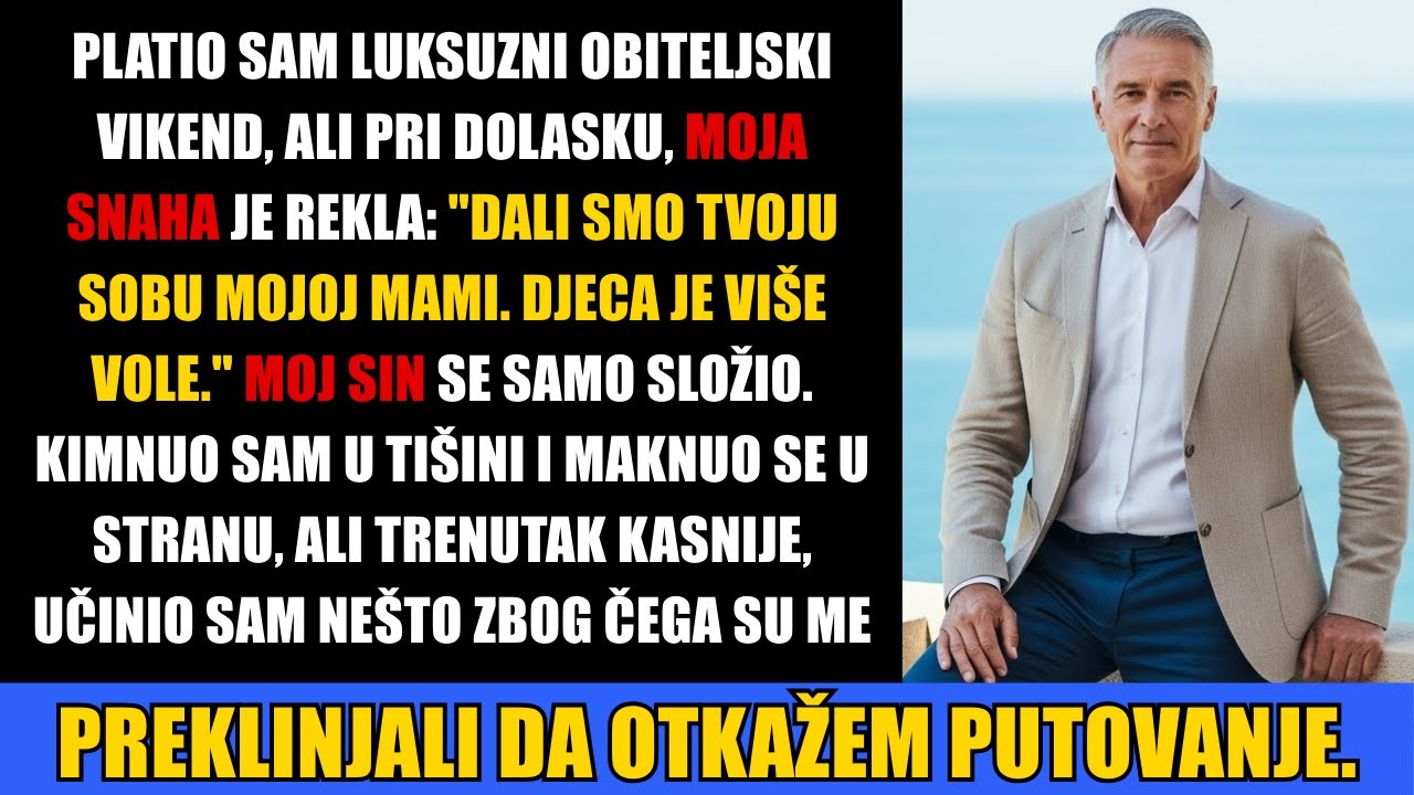Platio sam njihov luksuzni vikend. Ali na recepciji, moja snaha je rekla nezamislivo.