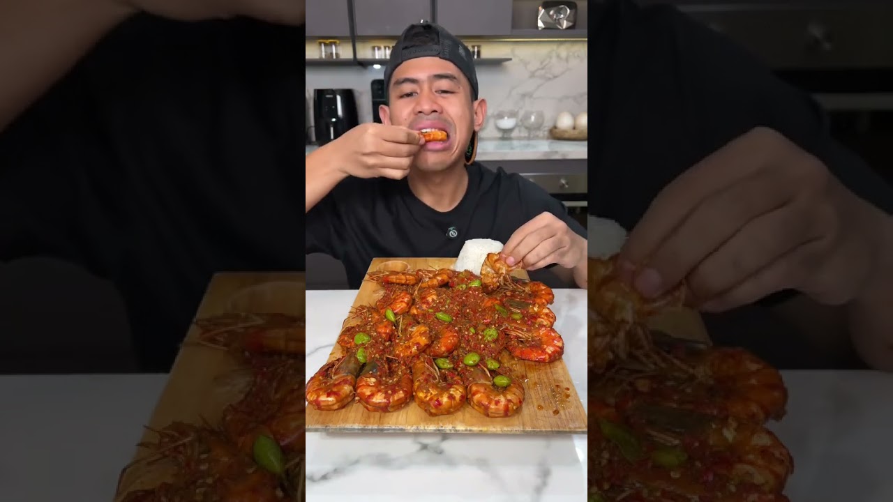 TANBOY KUN MUKBANG 1 KG UDANG BALADO #trending #trendingshorts #trendingvideo #cooking #food
