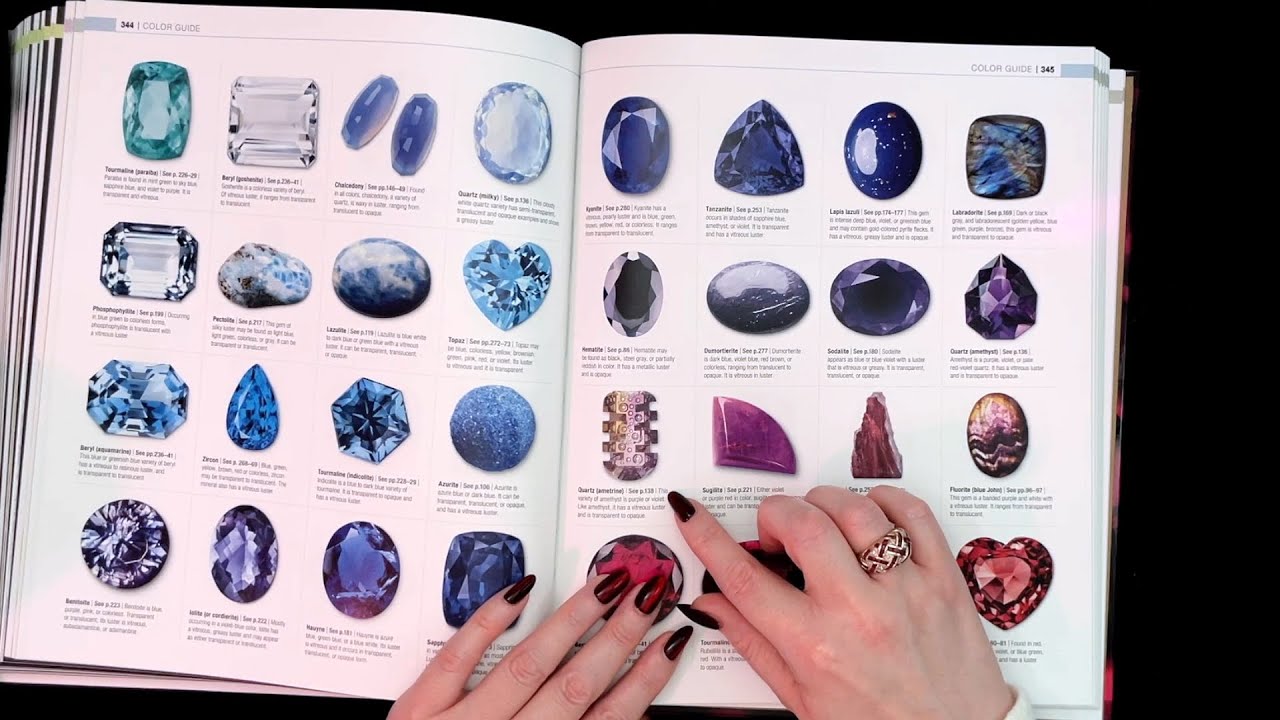 ASMR 💎 gemstone book flip through📕 pretty & relaxing