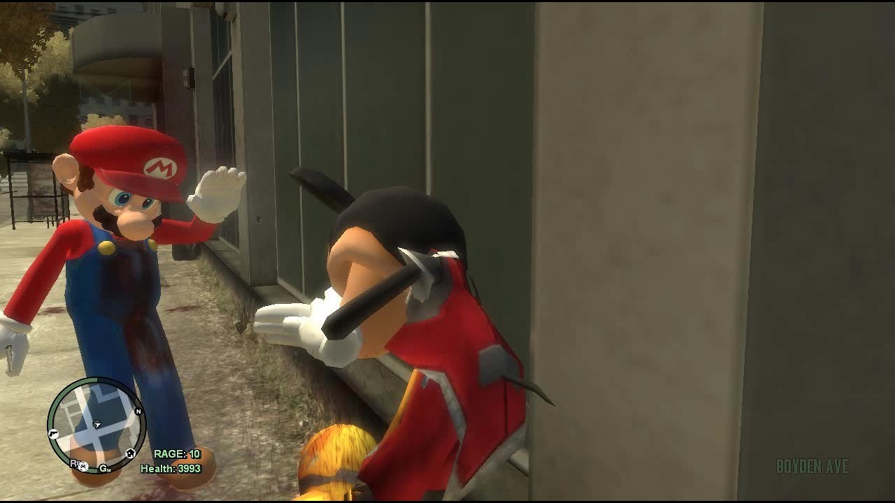 GTA IV - Mickey Mouse VS Mario Mod