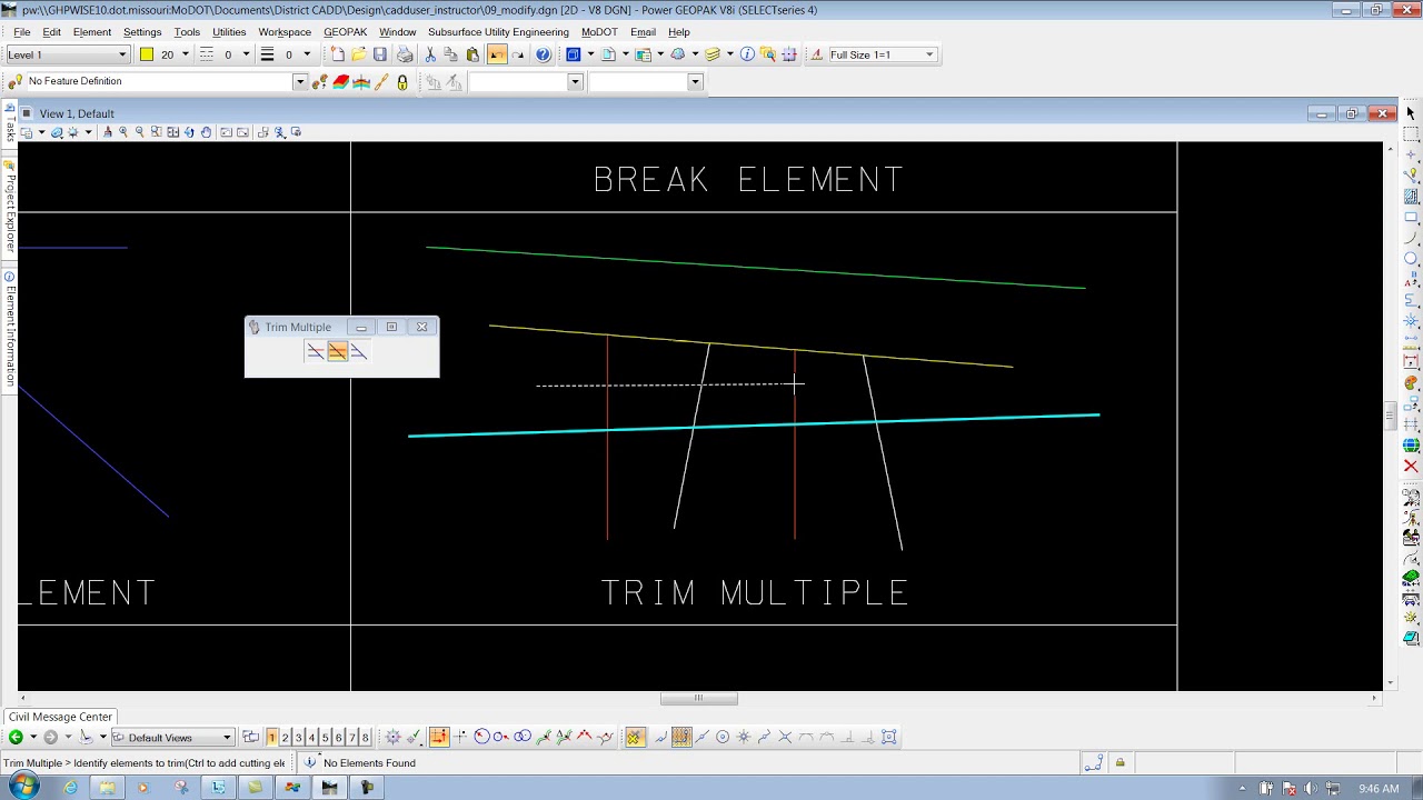 MicrostationV8I SS4 9.11 Trim Multiple