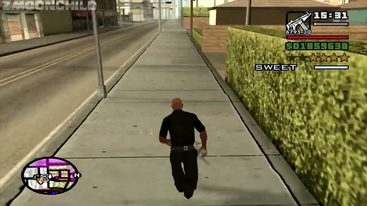 Grove 4 Life with a 4 Star Wanted Level - Grove Street mission 2 - GTA San Andreas