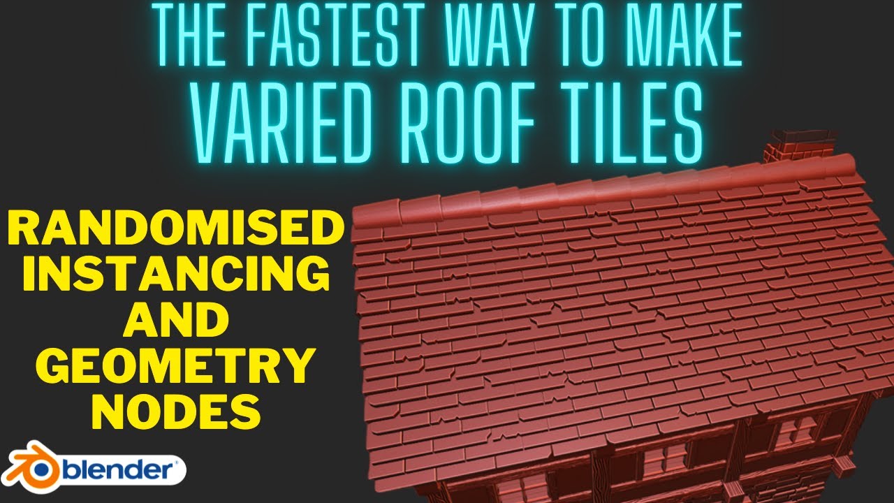 Roof Tiles Using Instancing and Geometry Nodes - Designing a Fantasy Building for 3D Printing