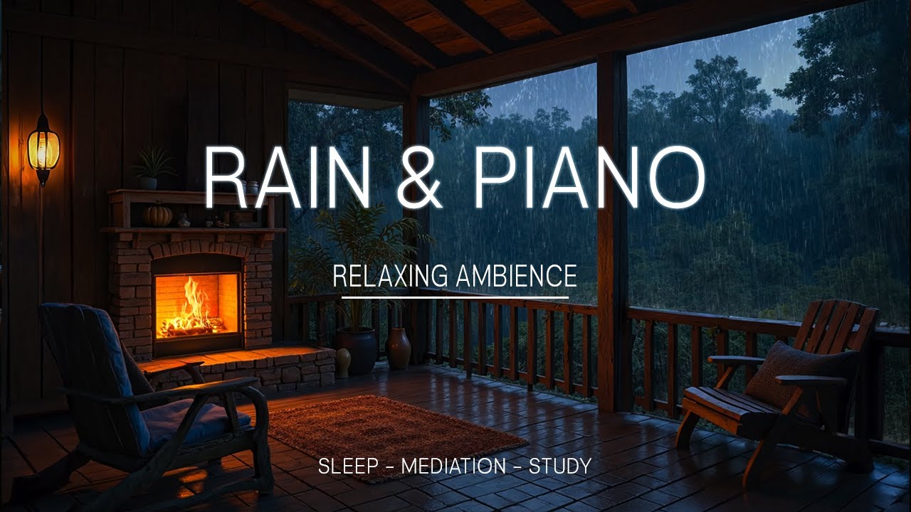 Soft Piano Music and Rain Sounds 🌧️ Cozy Bedroom Sleep & Relaxation