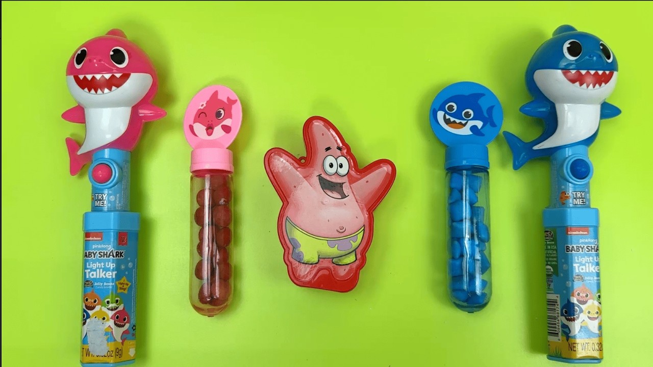 🦈💙 Baby Shark Pez Dispenser ASMR | Crinkly Candy Wrappers & Egg Surprise Opening