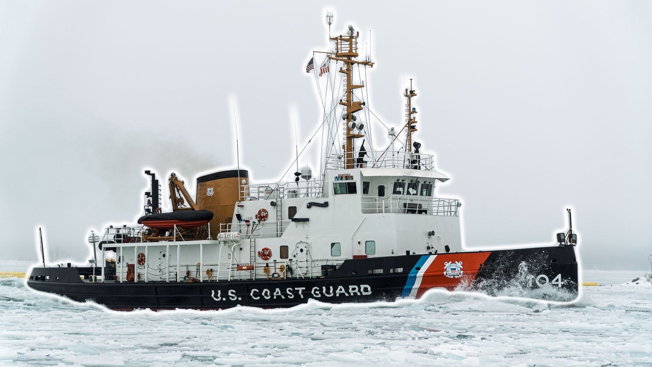 USCGC Biscayne Bay aggressively breaking ice in the St. Mary's River!