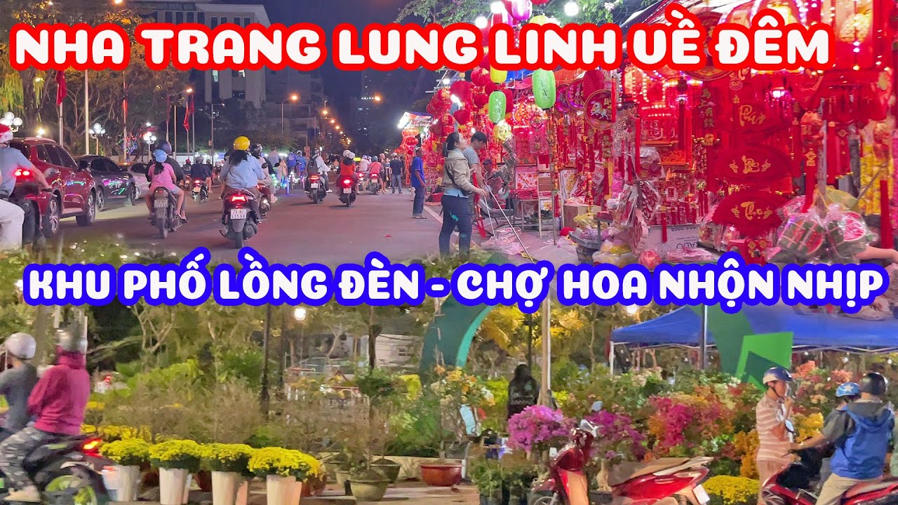 Khu phố lồng đèn về đêm rực rỡ chợ hoa tết nhộn nhịp những ngày giáp tết