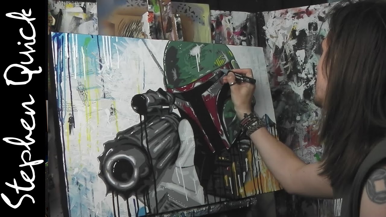 BOBA FETT SPEED PAINTING || STAR WARS ART // Stephen Quick