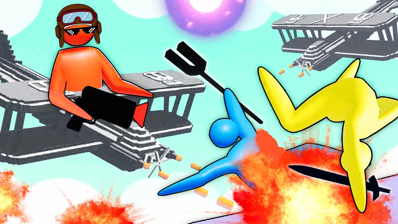 3D火柴人亂鬥 全新空戰！我是蜘蛛俠在飛機之間蕩秋千