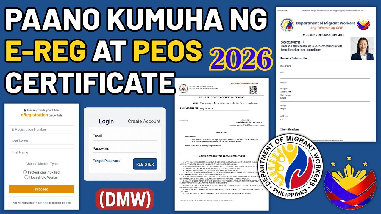 Paano Kumuha ng eReg at PEOS Certificate | Step-by-Step Tutorial 2026