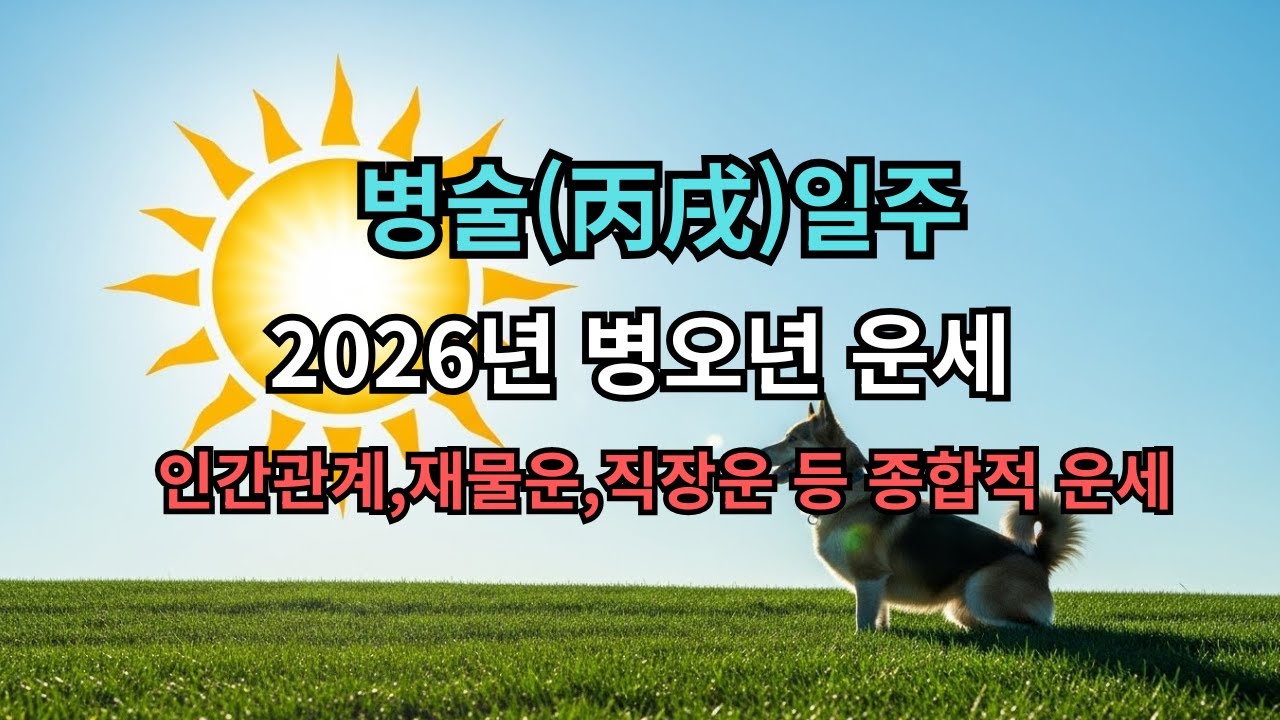 🔥 병술(丙戌)일주 2026년 운세: 백호살 대폭발! 비겁 혼잡으로 명예 쟁취와 재물 사수하는 법 (경쟁과 건강 관리 필수)