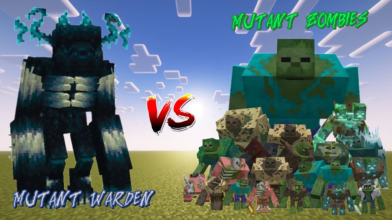 (Mechanicraft) Mutant Warden Vs Mutant Zombies