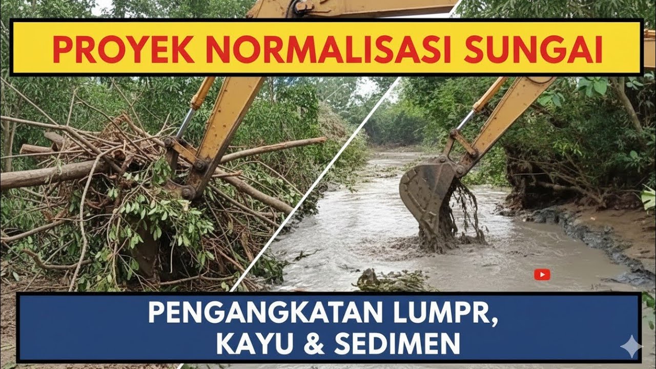 ​Proyek Normalisasi Sungai: Pengangkatan Lumpur, Kayu, dan Pengerukan Sedimen 