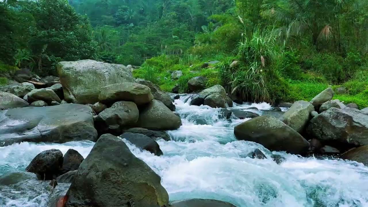 Tranquil Waterfall River | Healing Nature Sounds for Sleep & Meditation