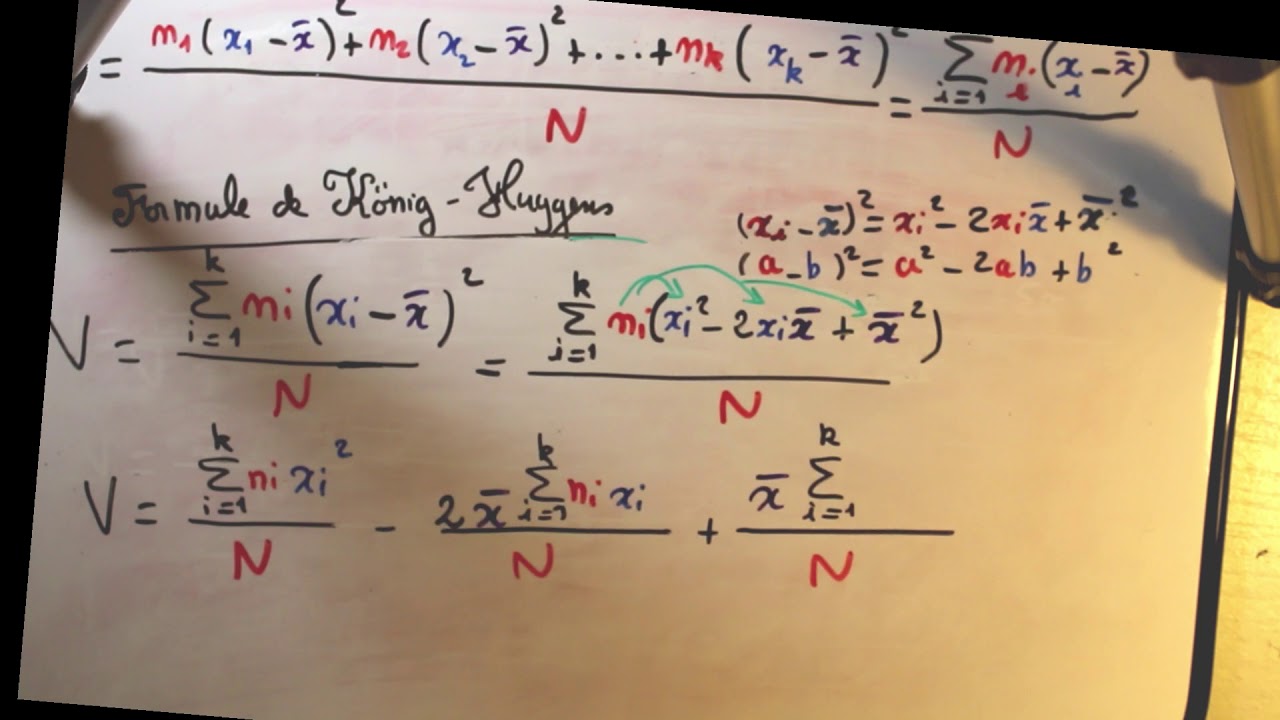 1ère - Statistiques à 1 variable - 2 - Formule de König-Huygens, fréquences