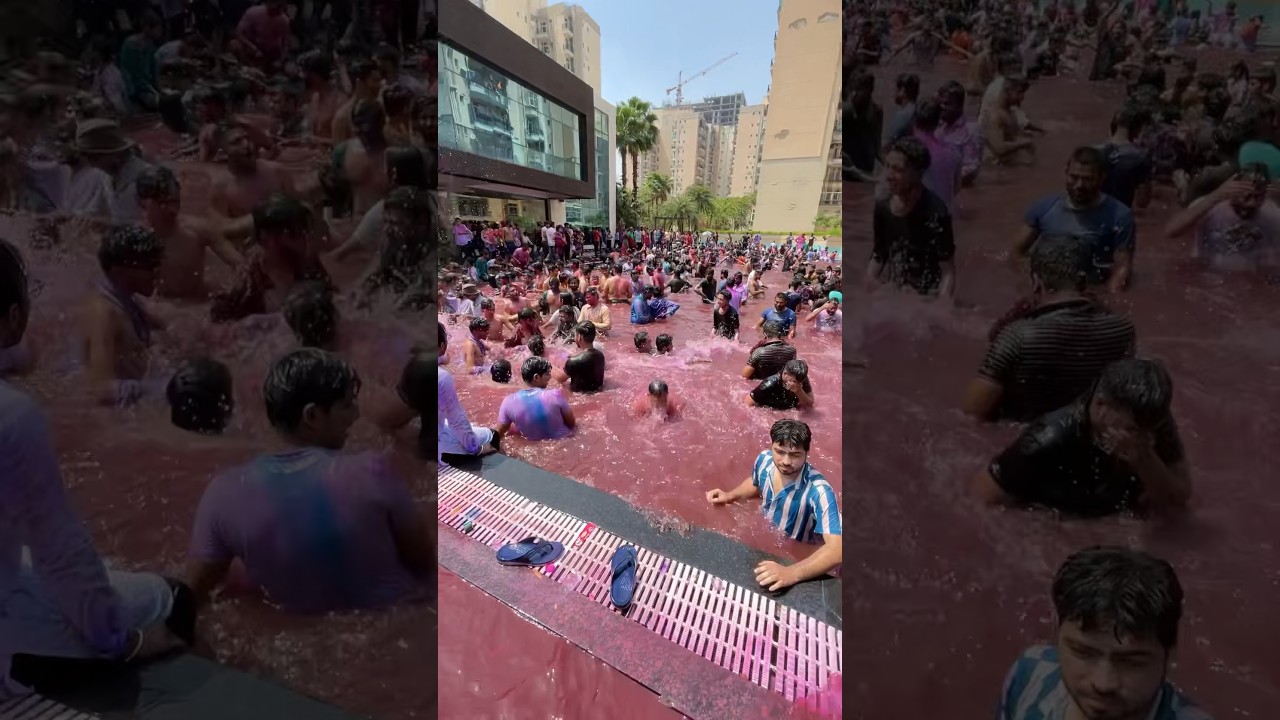 Pool Party 🎉 || Party In The swimming Pool || Holi Celebration || #poolparty #holi