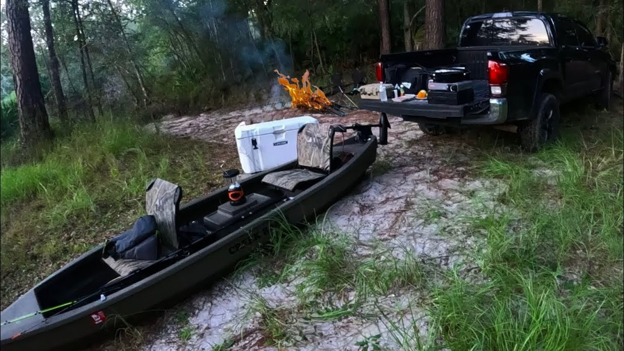 Truck Camping And Jug Fishing For Giant Catfish! Catch and Cook (Catfish and Waffles).
