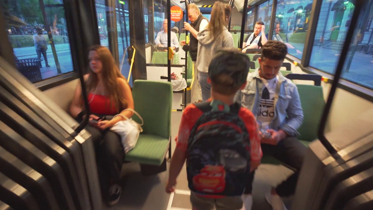 Sweden, Malmö, bus 4 ride from Central Station to Värnhem