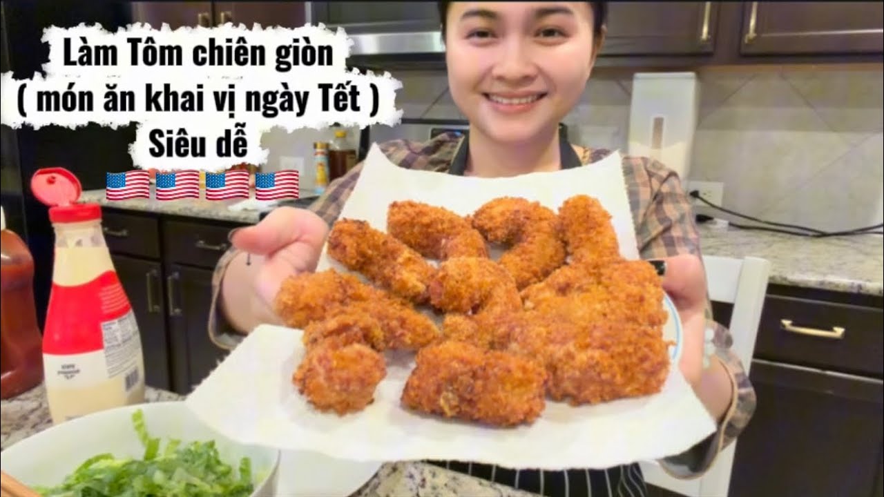 Vlog22: Làm món Tôm chiên giòn & Thử Trái Đào Mỹ thơm chấn động | Ở Mỹ có gì vui 