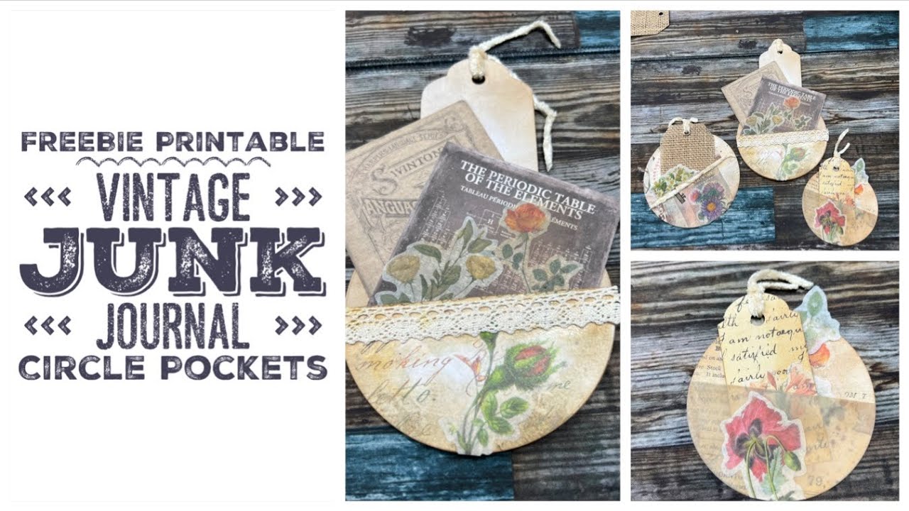 FREEBIE Printable-Vintage Junk Journal Circle Pockets