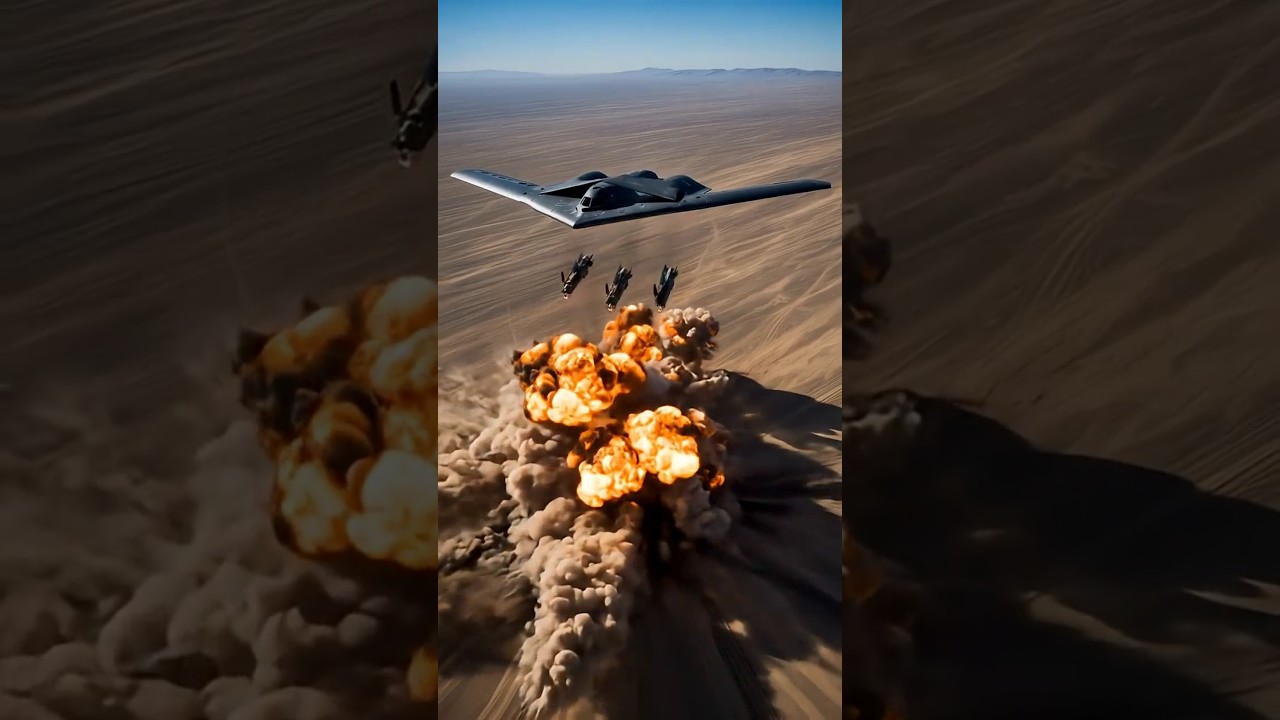 B-2 Spirit Bomber Destroys Iranian Bunker in Precision Strike: AI Simulation #usa #shorts #iran #ai