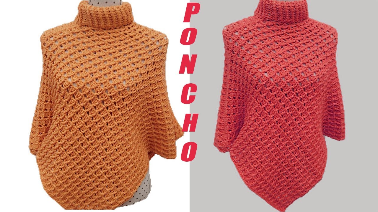 🌿 Discover How To Make The Fashionable Wool Poncho For Winter With Two Rectangles