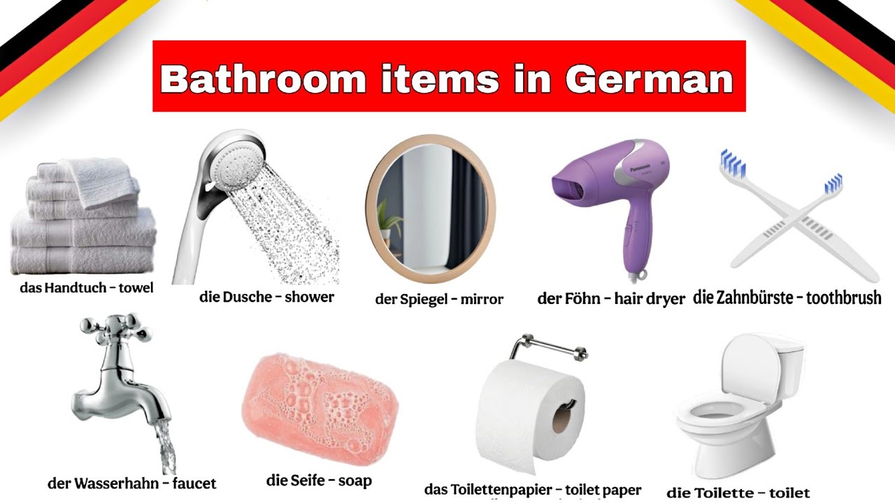 Bathroom vocabulary in German | German Bathroom vocabulary | Learn Bathroom vocabulary in German 