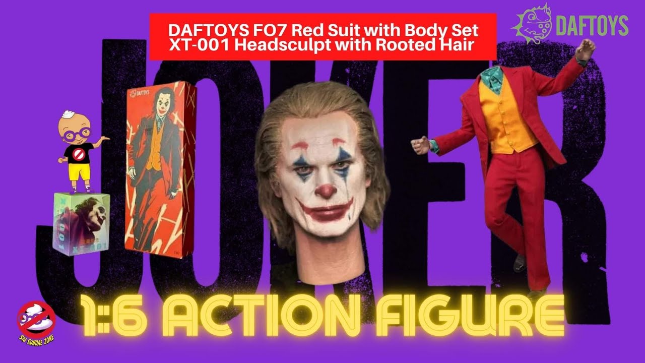 【開箱片】JOKER【小丑】【自組1比6植髮小丑人偶】DAFTOYS + XT-001 Sixth Scale Figure With Rooted Hair  Headsculpt Unboxing