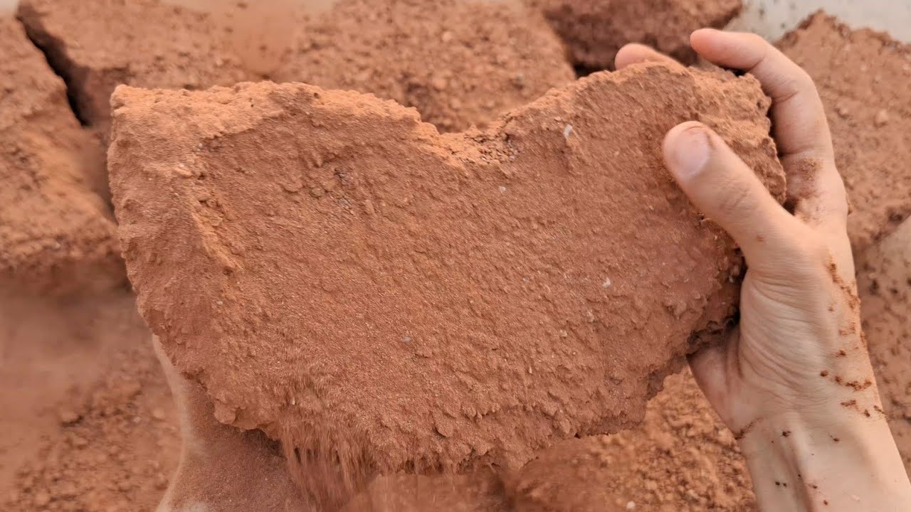 Red gritty dirt floor crumbling short satisfying