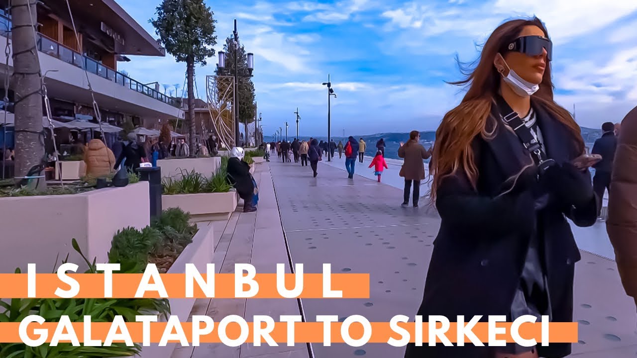 Istanbul Turkey Walking Tour Through Galataport Karakoy Galata Bridge Sirkeci 2021 | 4K UHD 60FPS |
