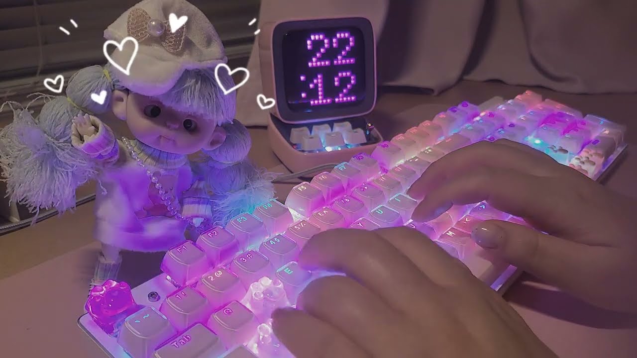 ☁️ Asmr typing |COTAIWA Crystal Keycaps  | sound test | blueswtiches