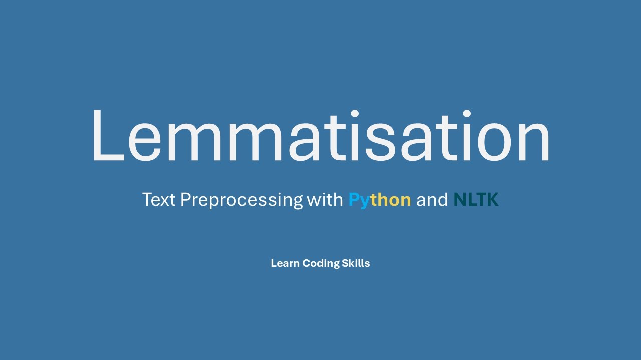 Lemmatisation | Python NLTK Tutorial #03